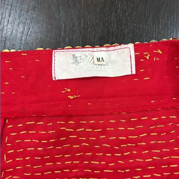 Black Red Gold Sequined Halloween Cheerleader Costume Size Medium Adult - Picture 8 of 12